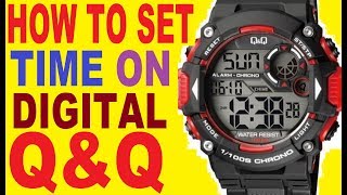 How to set time on QampQ digital watch [upl. by Assele508]