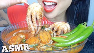 ASMR SPICY SEAFOOD OCTOPUS  ABALONE EATING SOUNDS NO TALKING  SASASMR [upl. by Odine]