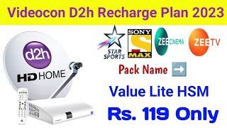 Videocon D2H Recharge Plan 2023  Videocon D2H Value Lite HSM Pack  Videocon D2H New Offer 2023 [upl. by Norym]