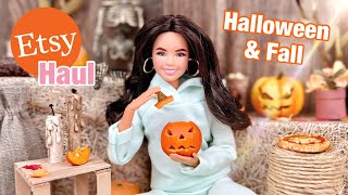 Barbie Fall amp Halloween Haul Etsy Clothing Items amp Accessories  Realistic Doll Miniatures [upl. by Seel]