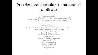 Cardinalité partie 9  Propriété sur la relation dordre sur les cardinaux [upl. by Laerdna]