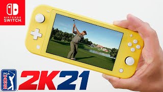 PGA Tour 2K21 Gameplay on Nintendo Switch LITE [upl. by Ecyak]