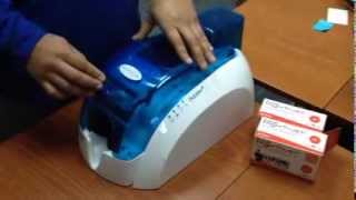 ScholarChip Evolis Printer  How to change the printer ribbon [upl. by Netsrik]