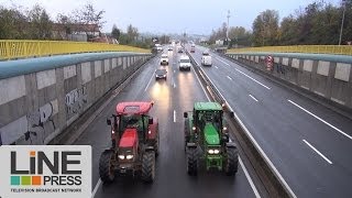 Blocus agriculteurs RN20  Essonne  France 21 novembre 2013 ©Line Press [upl. by Orland]