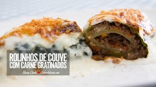 Rolinhos de Couve com Carne Gratinados [upl. by Mordy]