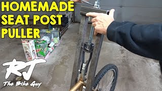 Removing Stuck Seatpost With Homemade Seatpost Puller Tool  Test 2  Success [upl. by Jerrylee]