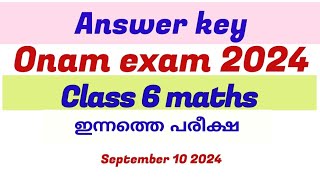 Class 6 maths onam exam model question paper 2024 answerkeyclass6maths onamexam2024class6maths [upl. by Bortman331]