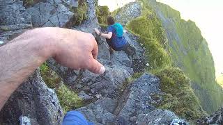 Aonach Eagach ridge Am Bodach Down climb [upl. by Lopez]