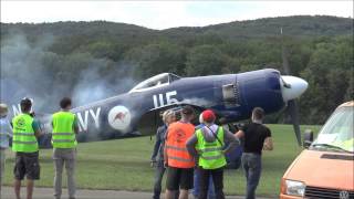 Hawker Sea Fury smoky coldstart breathing oil Hahnweide 2013 [upl. by Bissell449]