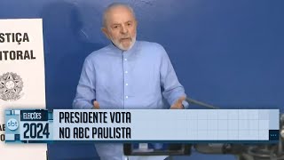 Lula vota no ABC Paulista candidatos à prefeitura de SP também votam  SBT nas Eleições 2024 [upl. by Rufina185]