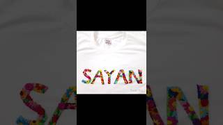 How to embroider a Tshirt Name embroidery on Tshirt 🪡embroidery tshirtdesign embroiderydesign [upl. by Jeramey]