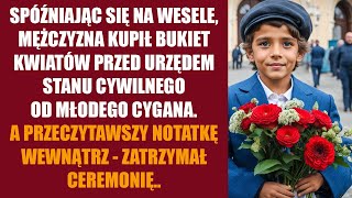 Spóźniając się na ślub mężczyzna kupił bukiet kwiatów przed urzędem stanu cywilnego od cyganka [upl. by Doi]