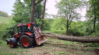 Prvá ťažba dreva na urbári s Zetorom Proxima 110 plus Stihl ms 500i Amles Forestwork Felling oak [upl. by Vasos770]