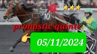 pronostic quinté 5112024 ⭐ [upl. by Nidla]