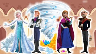 Frozen  Rescue Frozen from ice tornado  Elsa Anna Hans Duke of Weselton  Funny cartoon [upl. by Gnivre18]