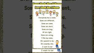 Everybody Has A Name English poem  poems for kids  English mein poems  poem shorts [upl. by Yral408]