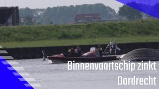 Binnenvaartschip zinkt na aanvaring bij Dordrecht Grip 1 [upl. by Bishop263]