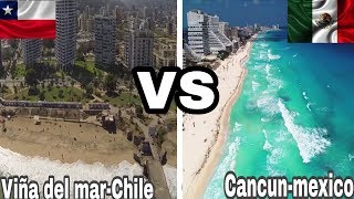 playa Viña de marChile VS playa CancunMexico [upl. by Airbmak]