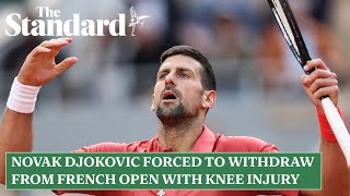 Novak Djokovic forced to withdraw from French Open with knee injury [upl. by Hsivat87]