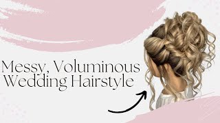 Messy Volumous Wedding Hairstyle [upl. by Garihc546]