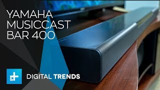 Yamaha MusicCast Bar 400 Review Packing big sound into a slim sound bar [upl. by Nosreh767]