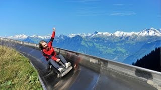 Pfingstegg Toboggan Run In Switzerland [upl. by Ynnelg]