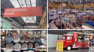 Old Spitalfields Market  East London  Shopping  Food  Walking Tour [upl. by Kcyrred]