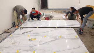 Construction The Living Room Floor With Granite Big Size  Install Granite with Perfect [upl. by Nomde]