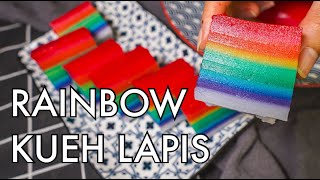 Rainbow Nonya Kueh Lapis Recipe  Singapore Nine Layer Steamed Cake  no bake Asian desserts [upl. by Romilly]