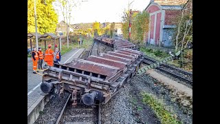 Entgleisung zweier Güterwaggons am Bahnhof Ferndorf 23 Oktober 2024 [upl. by Lebbie266]