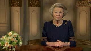 Toespraak Koningin aan de vooravond van haar abdicatie 2013 [upl. by Sarid701]