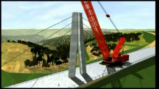 3D Visualisation of Millau Viaduct construction [upl. by Acnayb887]