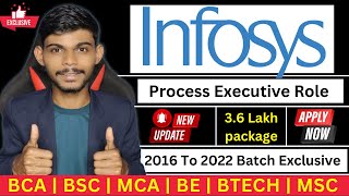 Infosys OffCampus Drive 2022  Good Package With Process Executive Role  Any Degree [upl. by Ho244]