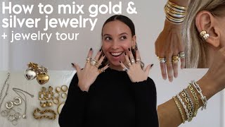 CAN YOU MIX GOLD amp SILVER JEWELRY  tips on mixing metals  my jewelry collection [upl. by Gignac256]