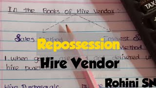 Part 3  Hire Purchase in Tamil  Repossession  and Hire vendor books [upl. by Petty529]