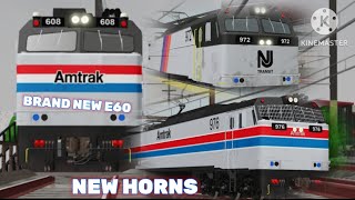 Roblox Northeast Corridor train simulator BRAND NEW E60s  NEW HORNS [upl. by Mcgrath]