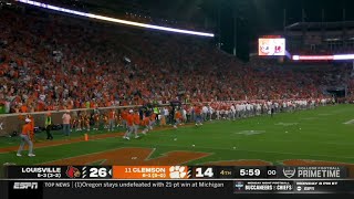 Clemson fans throw bottles on the field after onside kick call vs Louisville [upl. by Anyaled132]