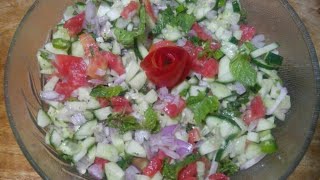 Kachumber Saladchopped OnionTomato amp CucumberSalad [upl. by Haimarej819]