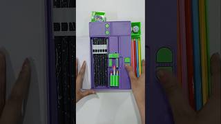 Purple multifunction jumbo pencil box with filling aesthetic stationery stationery pencilbox [upl. by Colburn]