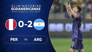 PERÚ vs ARGENTINA 02  RESUMEN  ELIMINATORIAS SUDAMERICANAS  FECHA 4 [upl. by Mckeon]