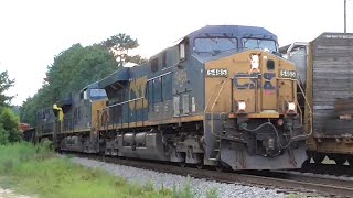 3E Explosive CSX Train and a Q616s Knuckle Breaks Again Hull  Dacula GA 07242016 ©mbmars01 [upl. by Eiblehs]