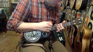 KampK Twin Spot pickup in 1930s Dobro resonator ukulele [upl. by Jessica954]