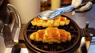 Croffle，Croissant Waffle Myeong Seoul Korean street food [upl. by Kippar]