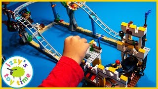 LEGO PIRATE ROLLER COASTER Fun Toy Trains and Toy Cars [upl. by Atirahc]