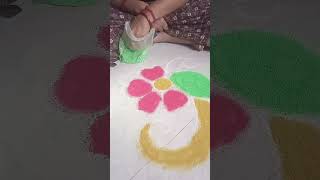 Simple colour rangoli design 🌼 [upl. by Saint981]