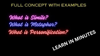 Simile Metaphor and Personification  Full Concept With Examples [upl. by Norby78]