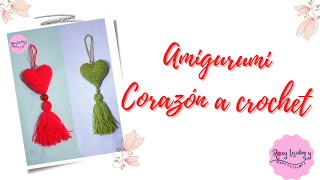 AMIGURUMI CORAZÓN COLGANTE  LLAVERO MUY FÁCIL DE TEJER [upl. by Esilahc]