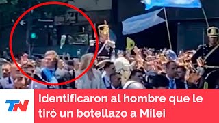 Identificaron al hombre que le arrojó una botella a la comitiva del presidente Milei [upl. by Manning]