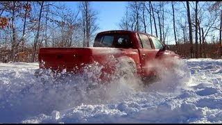 Dodge Ram Dakota 4x4 47L V8 Deep Snow Donuts Drifts Slides FUN [upl. by Emse]