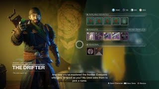 Destiny 2  Dredgen Title Drifter Dialogue [upl. by Annelak562]